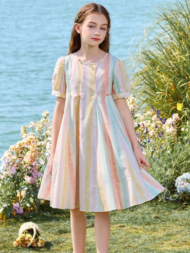 Rainbow Dress Princess Girl Dresses 12 Years Girls Children's Elegant Beautiful 10 14 Old Fashion Clothes Girls' From Party Kids