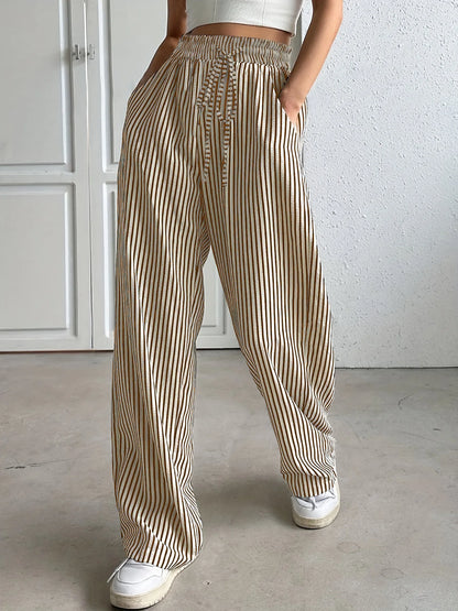 Women's Best-Selling Striped Casual Straight-Leg Pants