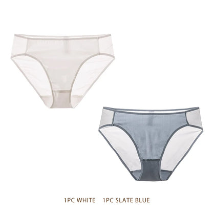 SuyaDream Women Panties 100% Natural silk Lining Meshes Briefs Underwear Health Underpants 2023 New Everyday wear Intimates