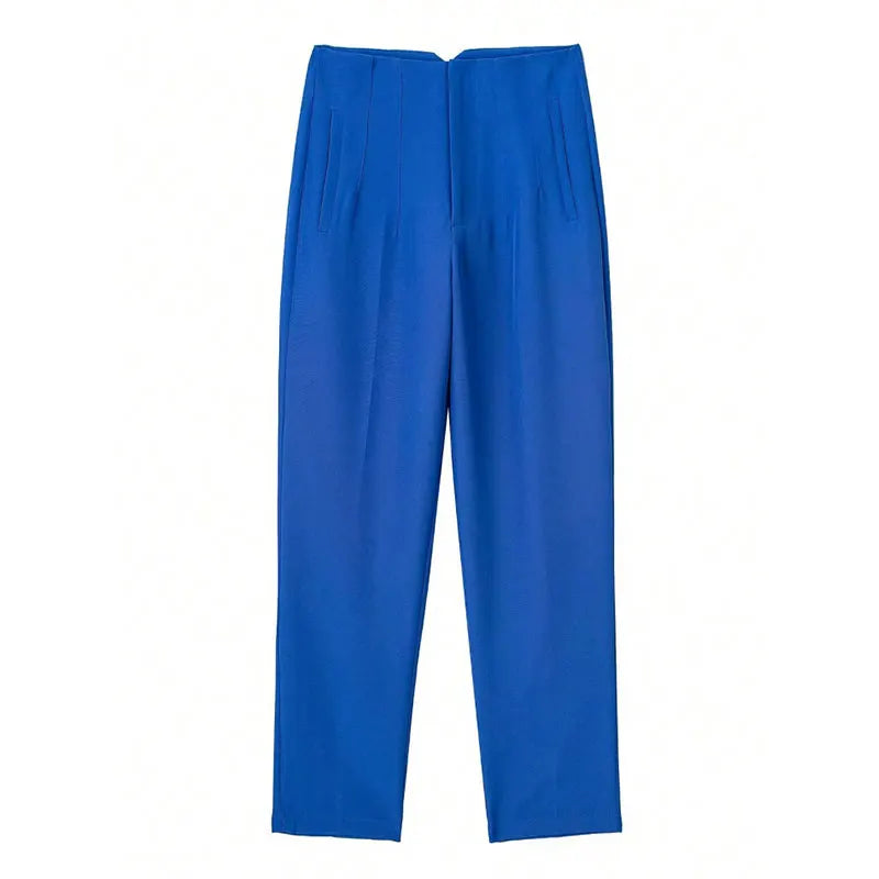 2024 Woman Solid Trouser High Waist Slim Zipper Fly Long Pants Female Wild Commute Office Lady Woman Pencil Pant Street