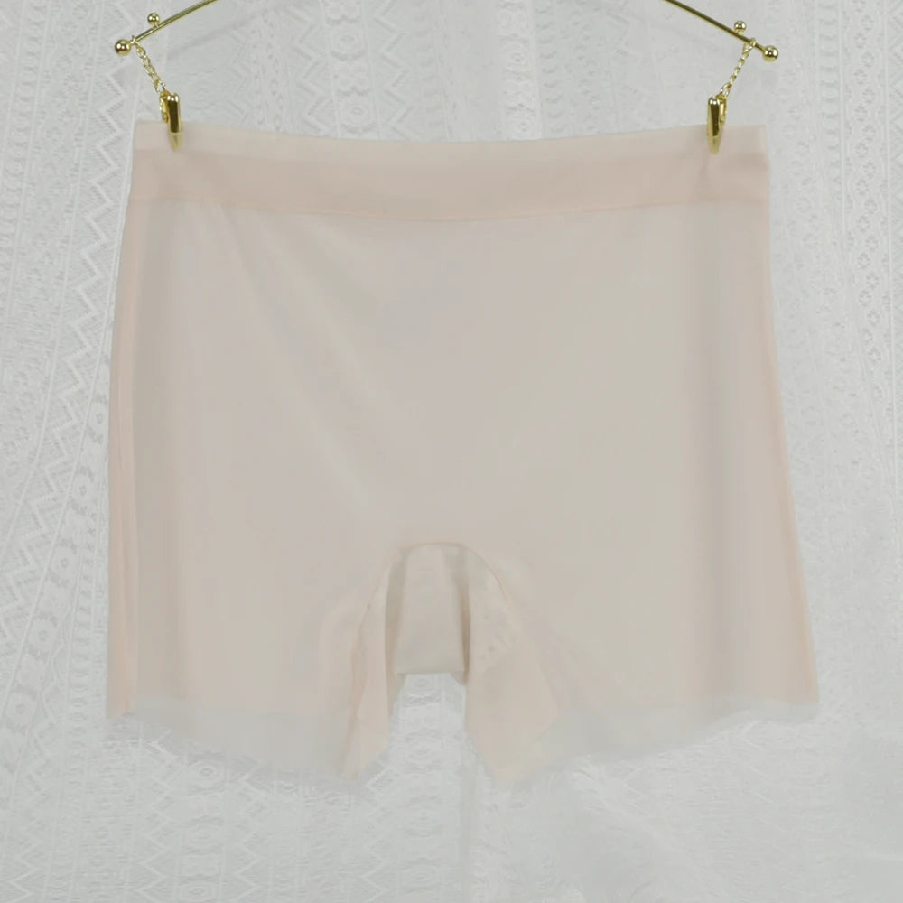 1pc Summer Ice Silk Ultra-thin Boxer Underwear Women Seamless High Waist Panties Plus Size Quick Dry Female Safety Short Pants