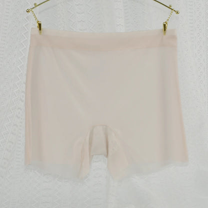 1pc Summer Ice Silk Ultra-thin Boxer Underwear Women Seamless High Waist Panties Plus Size Quick Dry Female Safety Short Pants