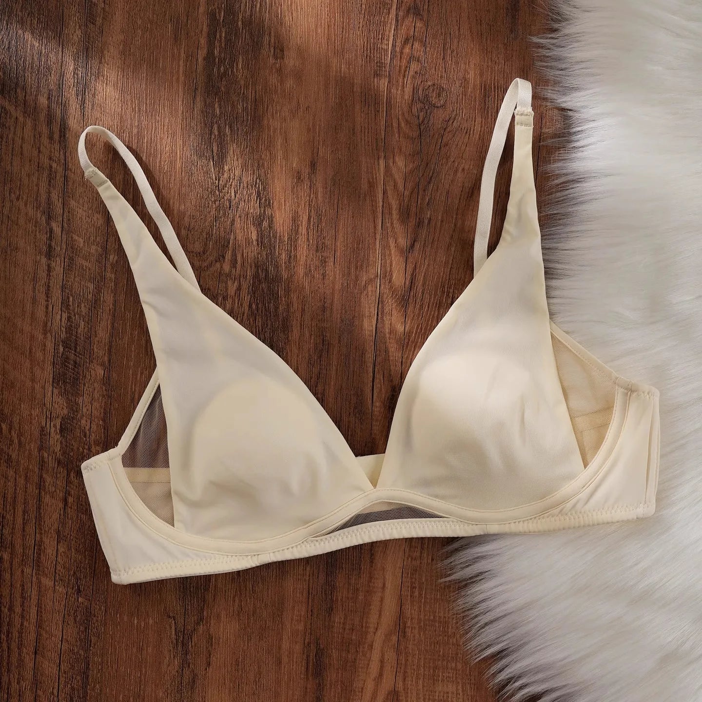 Sexy Deep V Rabbit Ear Bra, Wireless Invisible Summer Bra for Women, Thin Breathable Comfort Bralette Small Chest No Underwire