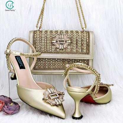 QSGFC New Luxury Women's Shoes Comfortable SS Class High Heels Bag in Spring, Summer, and Autumn