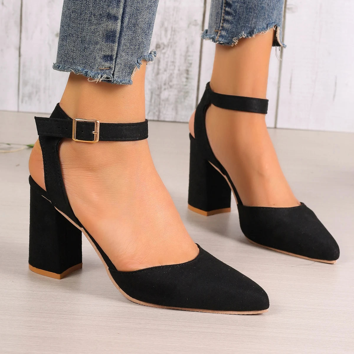 Women Sandals New Hot Sale Fashion Baotou High Heels Women Solid Color Outdoors Sexy Party Slender Heel High Heels Sandals Women