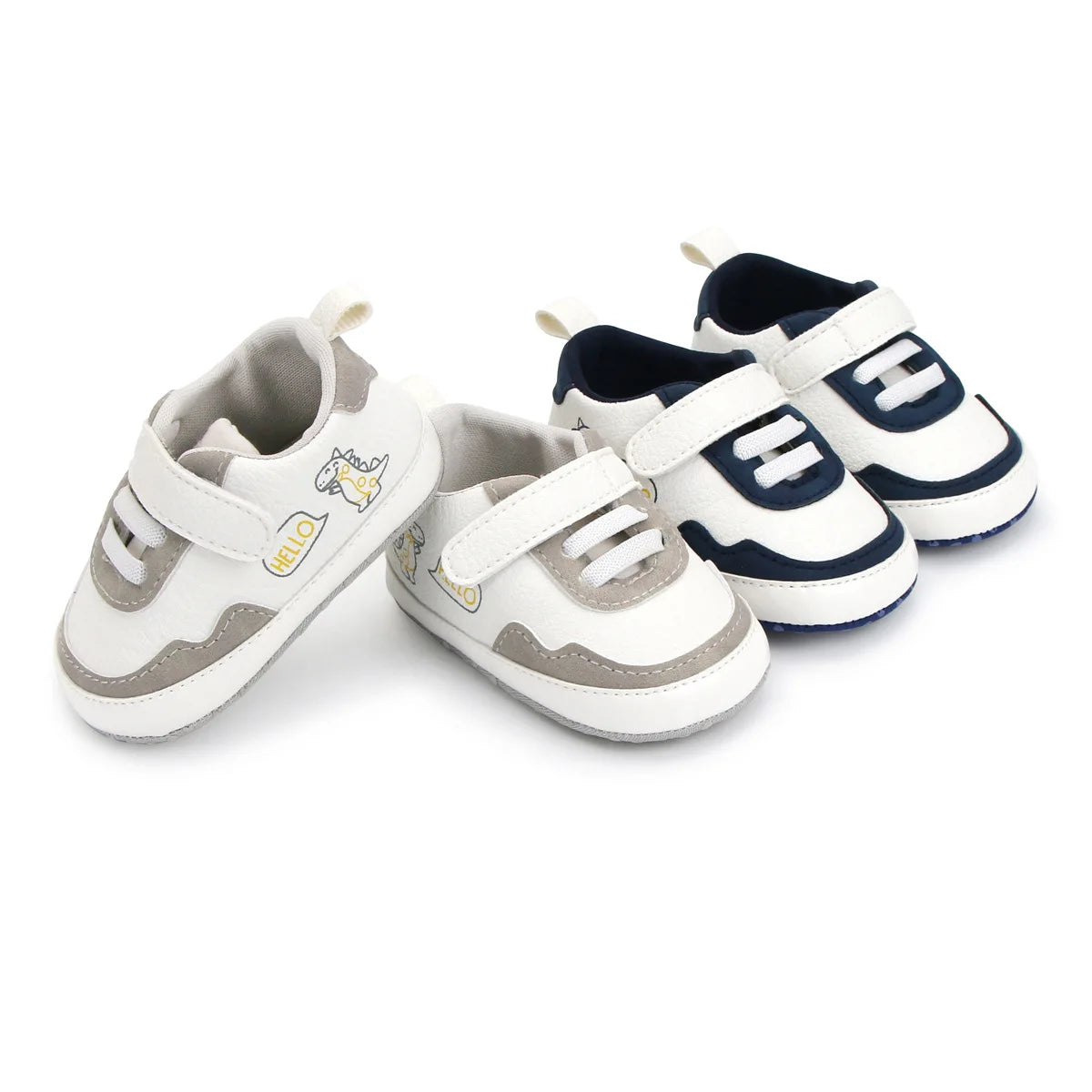 New Color Blocked 0-18M Spring And Autumn Baby Shoes For Men And Women PU Cartoon Printed Casual Sports Soft Soled Baby Walking