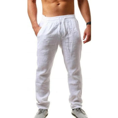 2024 Spring Linen Wide Men Pants Korean Trousers Oversize Cotton Streetwear Male New Yoga Pants Casual Men Clothing Sweatpants