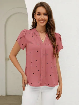 Summer Ladies Fashion Unique Small Heart Shirt Trendy Casual Top for Women