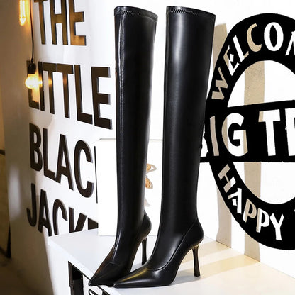 BIGTREE Shoes Sexy Over-the-Knee Boots Leather Shoes Long Boots Stilettos High Heel Boots Winter Shoes Pointed Women Boots 2026