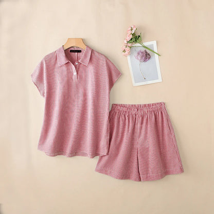 2026 ZANZEA Summer  Short Sleeve Shirt Short Sets Casual Holiday Striped Outfits Women 2 Pieces Sets Stylish OL Work Tracksuit