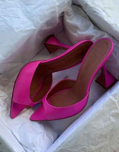 Europe and The United States 2023 Summer New Fish Mouth Shallow Mouth Half Slippers High Heels Women