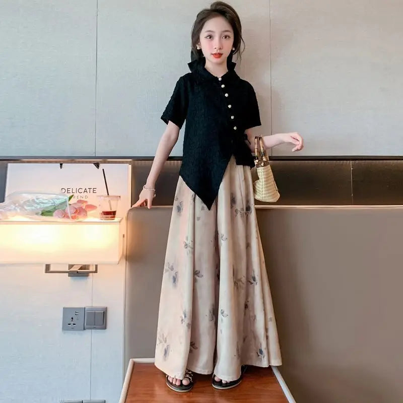 8 To 14 Year Old Girls Clothes Children's Suit From 12 13 Years 10 Elementary Girl Clothing Top Shirts Bottom Sets Set Summer