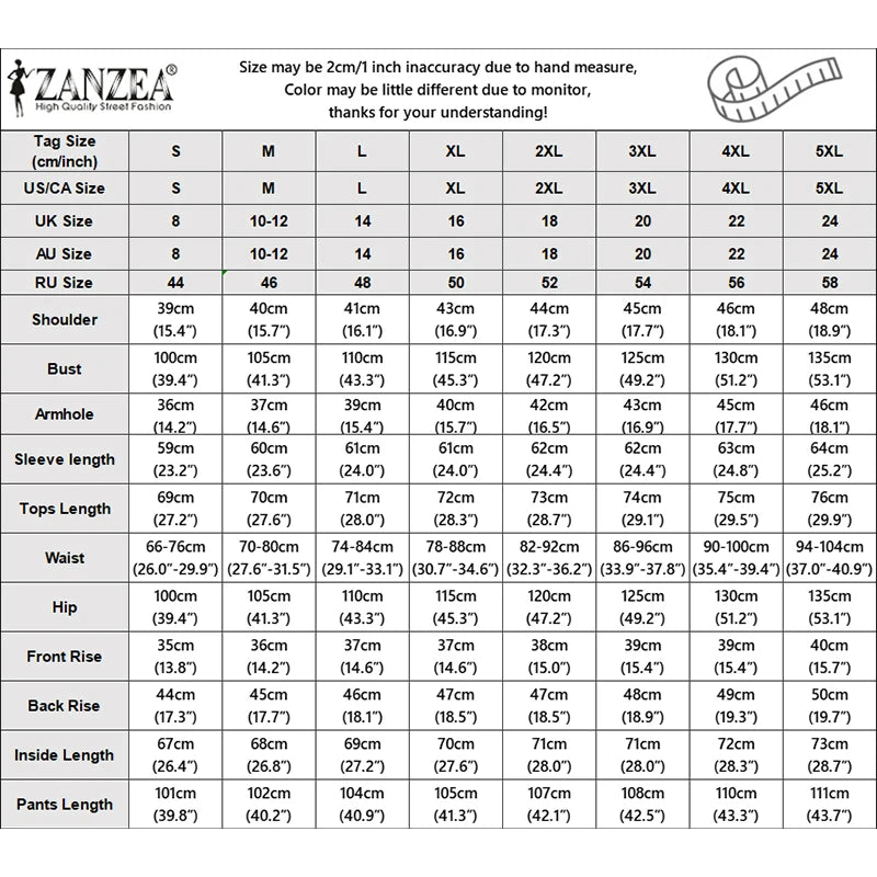 ZANZEA Women's Elegant Pant Suits Office Wear Long Sleeve Blazer and Wide Leg Pants 2 Piece Sets Woman Casual Lightweight Outfit