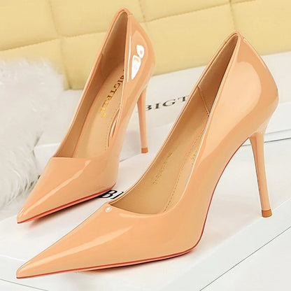 BIGTREE Shoes Patent Leather Women Pumps Sexy High Heels Pointed Lady Party Shoes Stilettos Women Heels Fashion Wedding Shoes