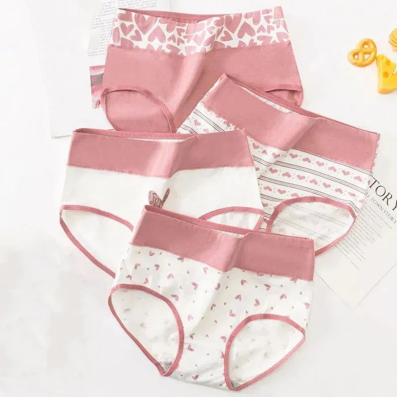 4Pcs Plus Size M-5XL Panties Women Cotton High Waist Slimming Underwear Seamless Girls Briefs Sexy Female Breathable Lingerie