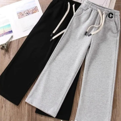 Fleece Lined Thermal Pants for Kids 5-12 Years Winter Outdoor Casual Thickened Sportswear Pants with Elastic Waistband