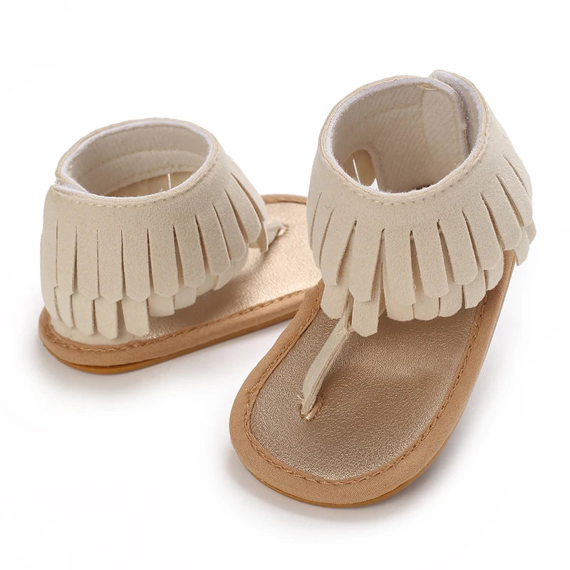 Summer 0-18M Female Baby Apricot Sandals Bow High Quality Soft Bottom Anti slip Breathable First Walking Shoes