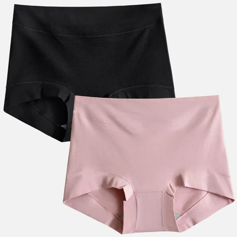 2pcs Women Cotton Panties High-Rise Plus Size M-4XL Female Underwear Boxers Shorts Comfort Underpants Sexy Intimates Lingerie