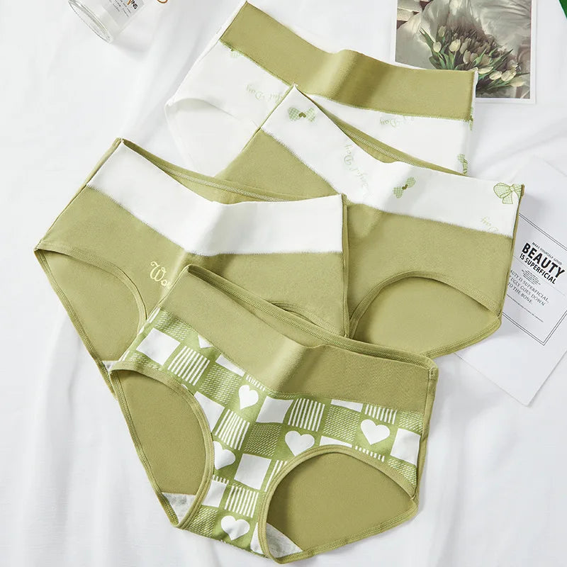 4Pcs Plus Size M-5XL Panties Women Cotton High Waist Slimming Underwear Seamless Girls Briefs Sexy Female Breathable Lingerie