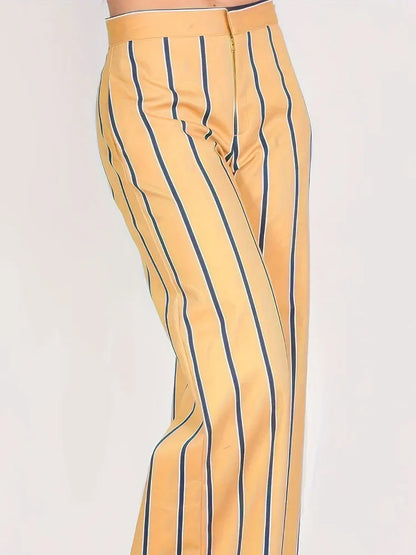 Women's Oversized Woven Casual Pants Comfortable Loose Fit High Waist Straight Leg Trousers