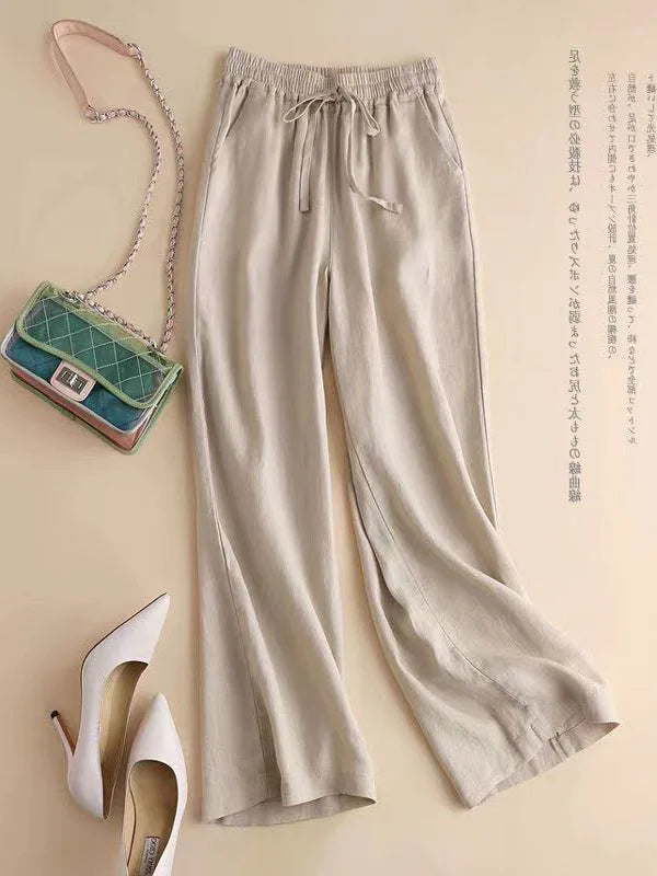 Loose Wide Leg Carrot Pants Women's Harlan Trousers Vintage Wash Slim Straight Long Pants Casual Artistic Style Spring Summer