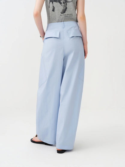 FSLE 2026 Summer Women's Casual Mid-Rise Balloon Pants with Barrel Leg Silhouette - Relaxed Fit for Daily and Summer Wear
