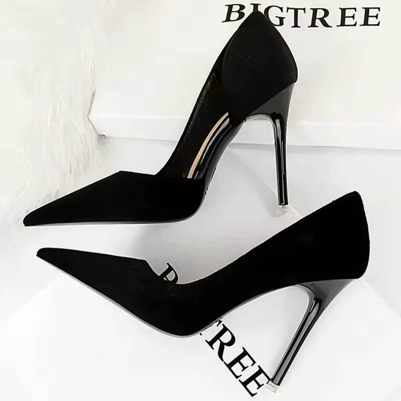 BIGTREE Shoes Purple Women Pumps Design Suede High Heels Sexy Party Shoes Stilettos Lady Heels Luxury Pumps Shoes Large Size 43
