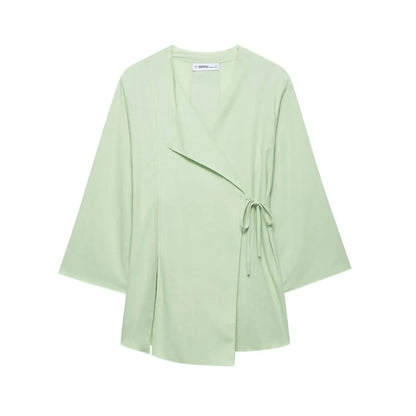 HH 2025 Spring Women Fashion Linen Suits New Solid Cardigan Kimono Top + Versatile Outerwear Female Wide Leg Long Pant