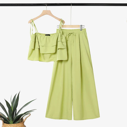 Korean Summer Sleeveless Strap Tanks Tops Pant Sets ZANZEA Women 2 Pieces Sets Solid Work Tracksuit 2026 Casual Holiday Outfits