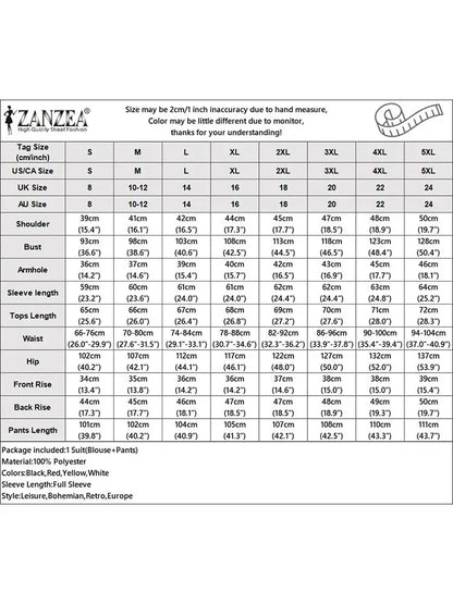 ZANZEA Women Office Outfits Autumn Solid Blouse Sets Trouser Suit Elegant Long Sleeve Shirt Pantsuits Casual Solid Matching Sets