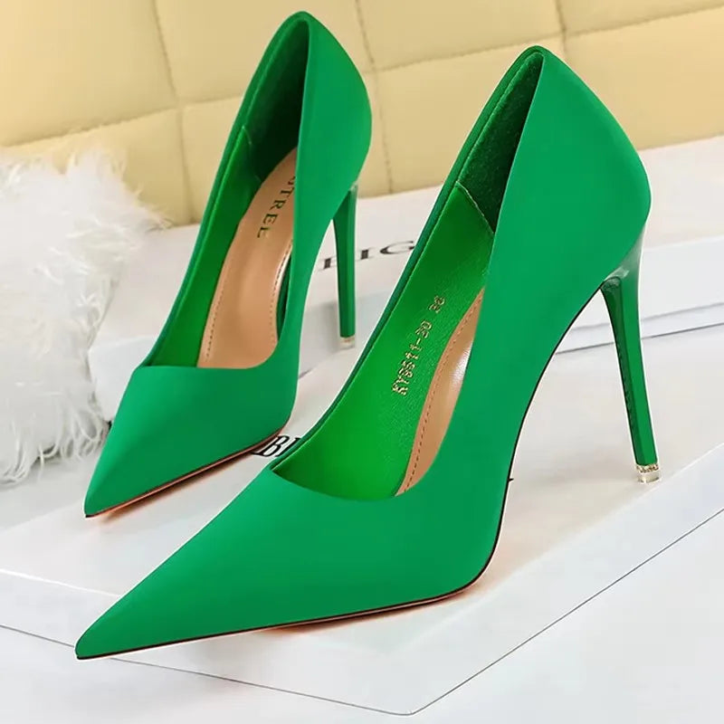 BIGTREE Shoes Satin Women Pumps 2026 New Purple High Heels Fashion Women Shoes Stiletto Luxury Noble Party Shoes Women Heels