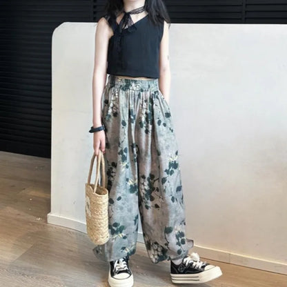 Kids Mosquito Repellent Lightweight Summer Pants 2026 Chinese Style Quick Dry Harem Pants for Children
