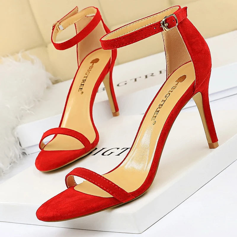 BIGTREE Shoes Kitten Heels Women's Open Toe Sandals Summer Women Pumps Sexy High Heels Fashion Stiletto Ladies Shoes 5 Color