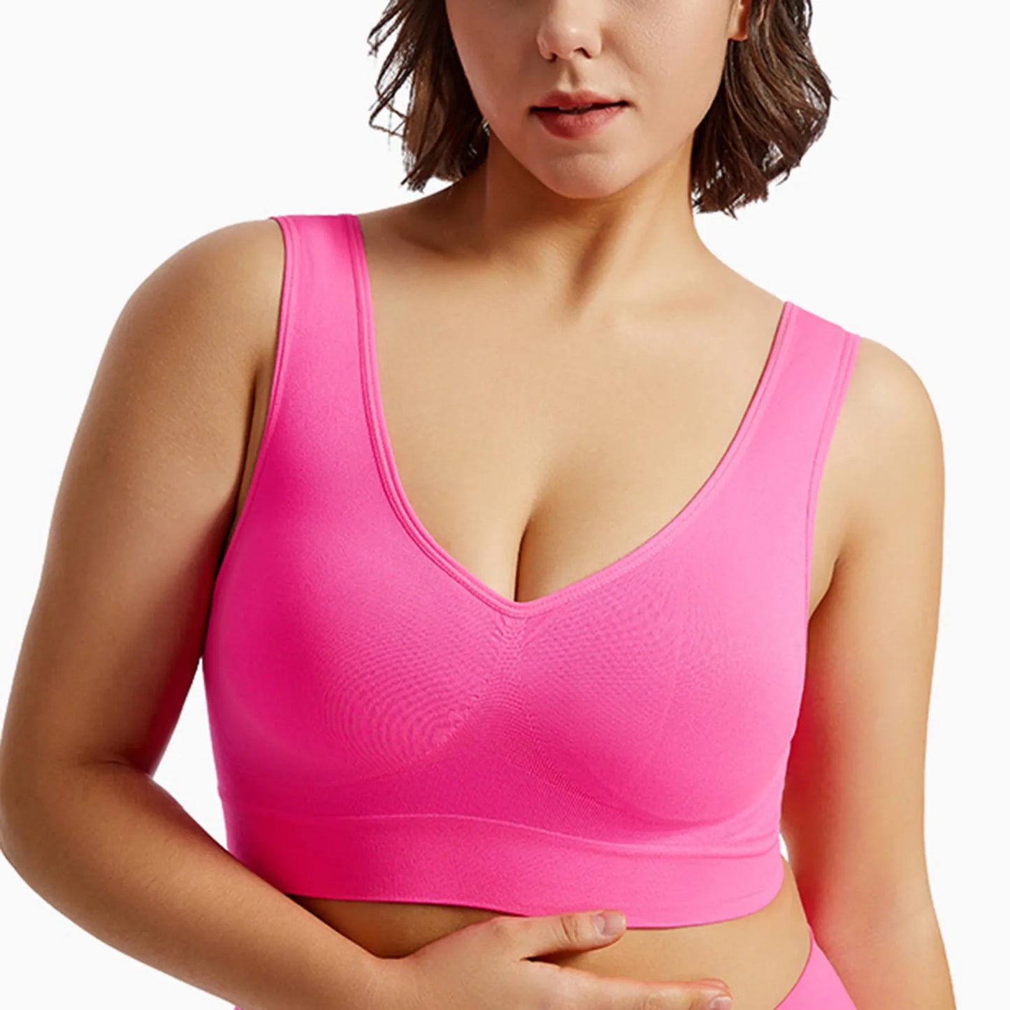 Seamless Bras For Women Hollow Mesh Breathable Sports Bra Female Wireless No Pads Crop Top Sexy Lingerie Soft Brassiere M-5XL