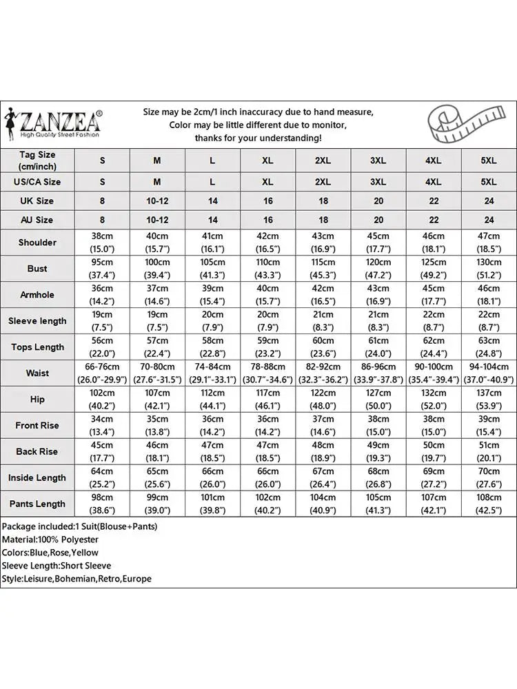 ZANZEA Elegant Casual Pant Sets Women Floral Print Short Sleeve Blouse Wide Leg Trouser Holiday 2pcs Outfits Summer 2-Piece Sets