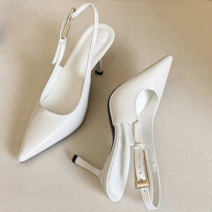 BIGTREE Shoes Women Pumps Patent Leather High Heels Ladies Shoes Stiletto 8 cm Heels Buckle Sexy Party Shoes Heeled Sandals New