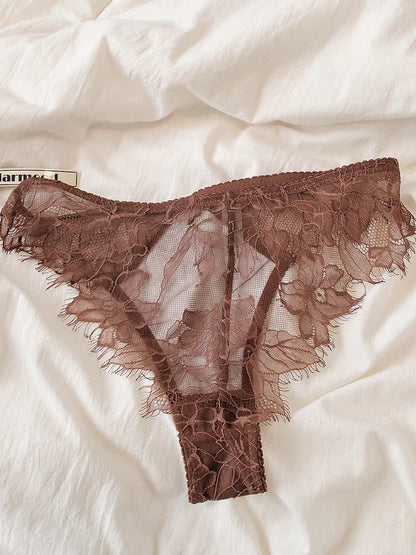 Sexy lace thin bra set female leopard underwear panties eyelash lingerie comfortable steel ring thin bras