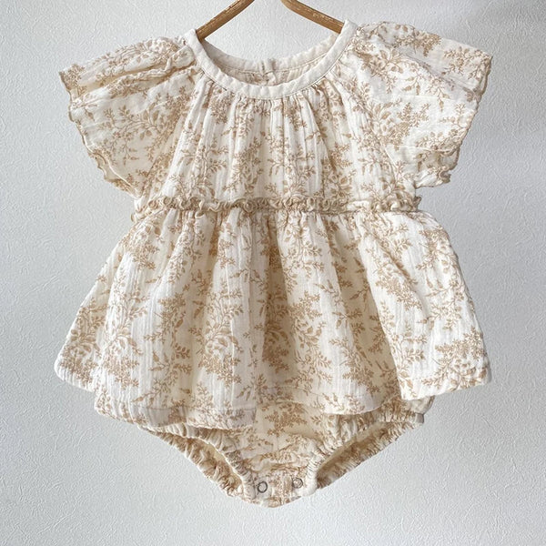 0-24M Baby Clothes Summer Baby Girl Bodysuit Floral New Female Baby Small Flying Sleeve Romper Dress Newborn One-piece Jumpsuit