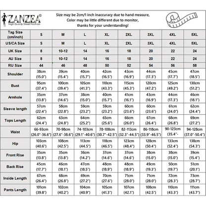 ZANZEA Women's Striped 2-Piece Sets Color-Blocked Long Sleeve Blouse & Wide Leg Pant Matching Sets Autumn Elegant Chic Co-ords