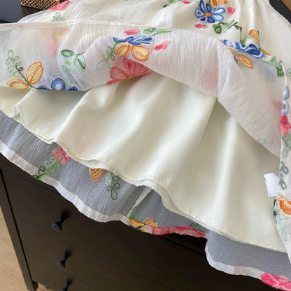 Kids Dresses for Girls Summer Casual Embroidered Halter-neck Dress Children's Clothes Girl Clothes
