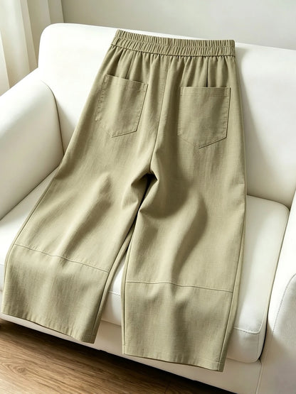 High Waist Loose Casual Wide Leg Knife Pants Women Summer Thin New Style  Linen Balloon Pants Cotton Lenzing Eco Viscose