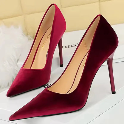 BIGTREE Shoes Fashion High Heels Women Shoes Suede Women Pumps Sexy Party Shoes Stilettos Heels Ladies Shoes Female Pumps 2026