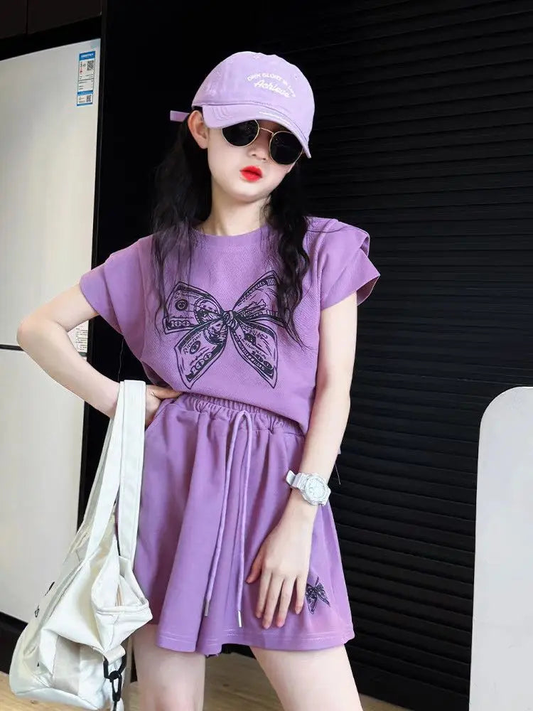 Girls' Summer Clothes Wear Children's Clothing Girl Setup Toddler Kids Sets 10 12 Years From 8 Girls' Set Tracksuit Korean 4 7 9