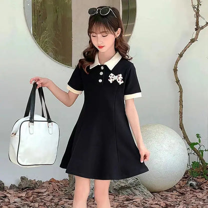 POLO Summer Little Stylish and Slimming for Elementary Students Girls Dresses Girls Korean Reviews Many Clothes Sundress Party