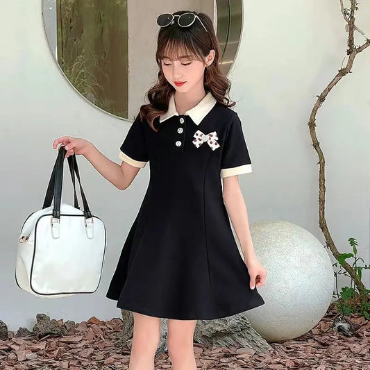 POLO Summer Little Stylish and Slimming for Elementary Students Girls Dresses Girls Korean Reviews Many Clothes Sundress Party