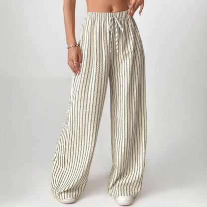 Women's Best-Selling Striped Casual Straight-Leg Pants