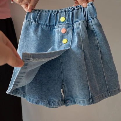 Girls Denim Shorts Summer Clothes Kids Lightweight Skirt Shorts Casual Outdoor School Wear Trendy Latest Design for Children
