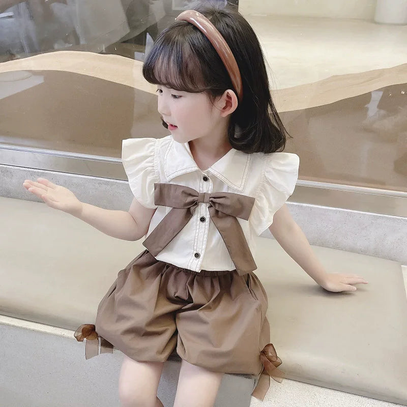 Fashion Chinese Tops Pants Girl Suit Casual Costume Kids Clothes Baby Outfit Summer Two-piece Set Girls Hanfu Children's Sets