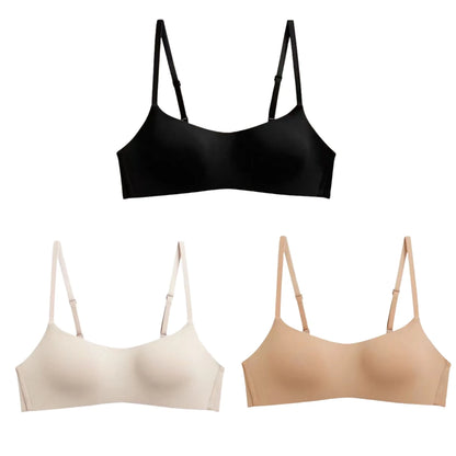 3Pcs/Lot Women Seamless Square Neck Bra Wireless Smooth Invisible Bralette Sexy Lingerie 1/2 Cup Non-detachable Brassiere S-XL