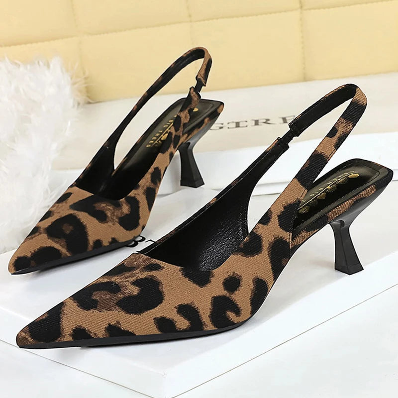 BIGTREE Shoes Kitten Heels Women Shoes Fashion High Heels Stiletto 6 CM Pointed Back Hollow Out Women Pumps Summer Women Sandals